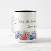 Aquarelle florale Mug pour maman avec citation (Devant gauche)