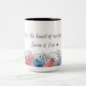 Aquarelle florale Mug pour maman avec citation (Centre)