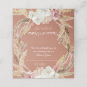 Aquarelle Florale Pampas Grasse Tente Place Cartes (Extérieur déplié)