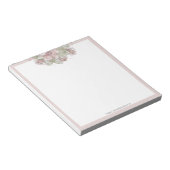 Aquarelle Florale, Pastel, Bordure Rose, Bloc-note (Incliné)
