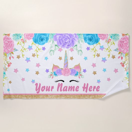 Aquarelle florale personnalisée de serviette de (Devant)