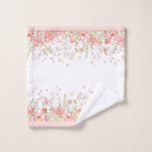 Aquarelle Florale Poche frontière blanc (Gant de toilette)