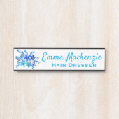 Aquarelle Florale Porte de bureau plaque signaléti (Devant)