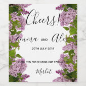 Aquarelle florale pourpre | étiquette de bouteille (Étiquettes simples)