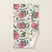 Aquarelle florale Protea Botanique (Serviette à main)