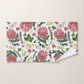 Aquarelle florale Protea Botanique (Serviette à main)