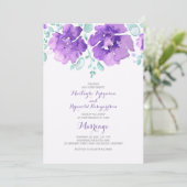 aquarelle florale romantique invitations de mariag (Debout devant)