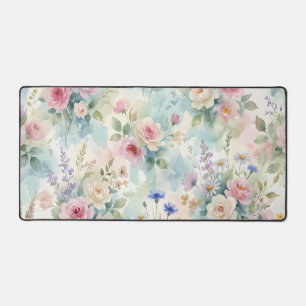 Aquarelle florale rose nacrée