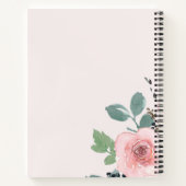Aquarelle florale rose pâle Joli Carnet (Dos)