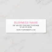 Aquarelle florale rose tendance carte de réduction (Dos)