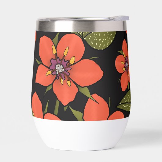 Aquarelle florale rouge (Gauche)