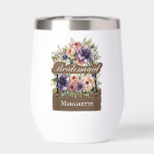 Aquarelle florale rustique Bridesmaid Mariage cade (Arrière)