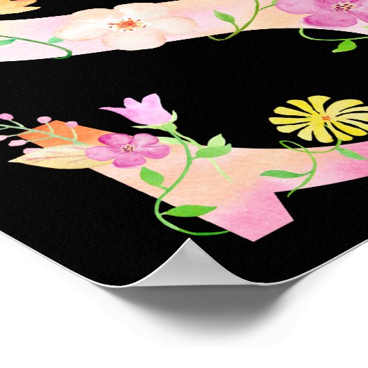 Aquarelle Florale S Poster (Coin)