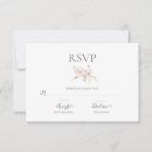 Aquarelle florale Script Pastel Mariage rose RSVP (Devant)