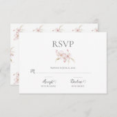 Aquarelle florale Script Pastel Mariage rose RSVP (Devant / Derrière)