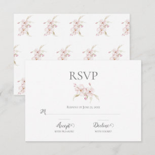 Aquarelle florale Script Pastel Mariage rose RSVP