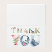 Aquarelle florale script photo plié merci (Outside Unfolded)