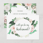 Aquarelle Florale Serez-Vous Ma Carte D'Épouse (Devant / Derrière)