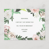 Aquarelle Florale Serez-Vous Ma Carte D'Épouse (Dos)