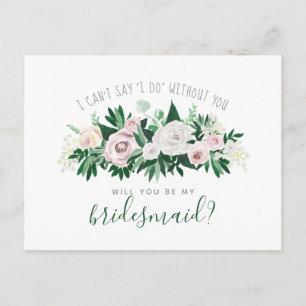 Aquarelle Florale Serez-Vous Ma Carte D'Épouse