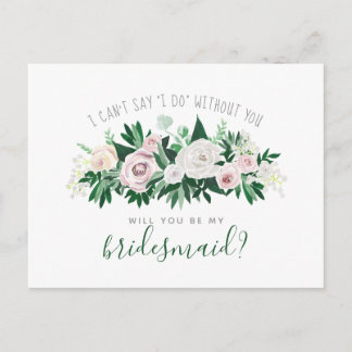 Aquarelle Florale Serez-Vous Ma Carte D'Épouse