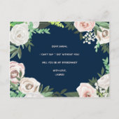 Aquarelle Florale Serez-Vous Ma Carte D'Épouse (Dos)