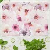 Aquarelle Florale Serviette de cuisine (Plié)