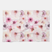 Aquarelle Florale Serviette de cuisine (Horizontal)