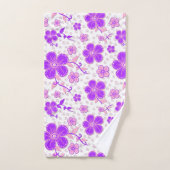 Aquarelle florale simple impression violet et rose (Serviette à main)