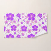 Aquarelle florale simple impression violet et rose (Serviette à main)