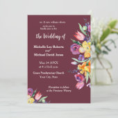 Aquarelle florale sur la Faire-part de mariage Bou (Debout devant)