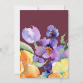 Aquarelle florale sur la Faire-part de mariage Bou (Dos)