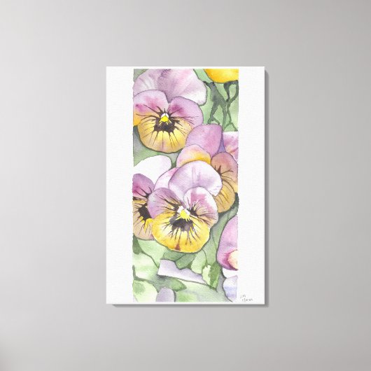Aquarelle florale sur toile 24"x36" (Recto)