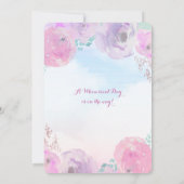 Aquarelle florale Unicorn Baby shower Invitation (Dos)