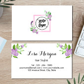 Aquarelle florale unique Carte de visite moderne