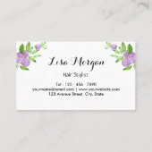 Aquarelle florale unique Carte de visite moderne (Dos)