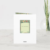 Aquarelle Florale Vert et Mariage rose Merci (Dos)