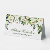 Aquarelle Florale Vert Nom blanc Signe (Recto)