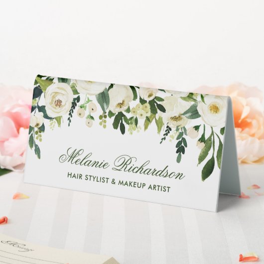 Aquarelle Florale Vert Nom blanc Signe (In SItu (Mariage))