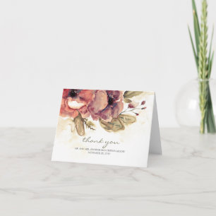 Aquarelle florale Vintage mariage Merci