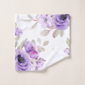 Aquarelle Florale violet Bassin Blanc (Gant de toilette)