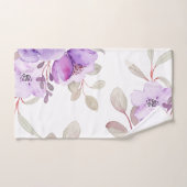 Aquarelle Florale violet Bassin Blanc (Serviette à main)