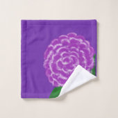 Aquarelle florale violet de monogramme blanc (Gant de toilette)