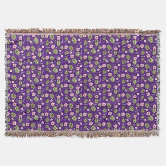 Aquarelle florale violet élégante couverture jetab (Devant)