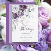 Aquarelle florale violette Faire-part de mariage m