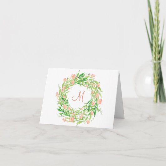 Aquarelle Florale Wreath Monogramme (Devant)