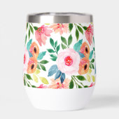 Aquarelle Florales Nom personnalisé Monogramme (Arrière)