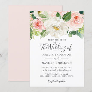 Aquarelle Flore Faire-part de mariage
