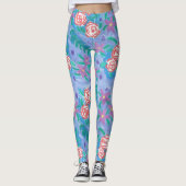 Aquarelle Flore Pattern Leggings (Devant)