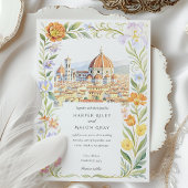 Aquarelle Florence Toscane Faire-part de mariage
